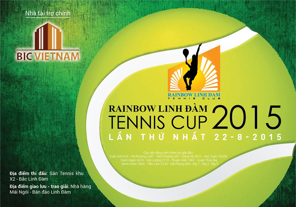Giải Tennis Cup Rainbow Linh Đàm mở rộng 2015